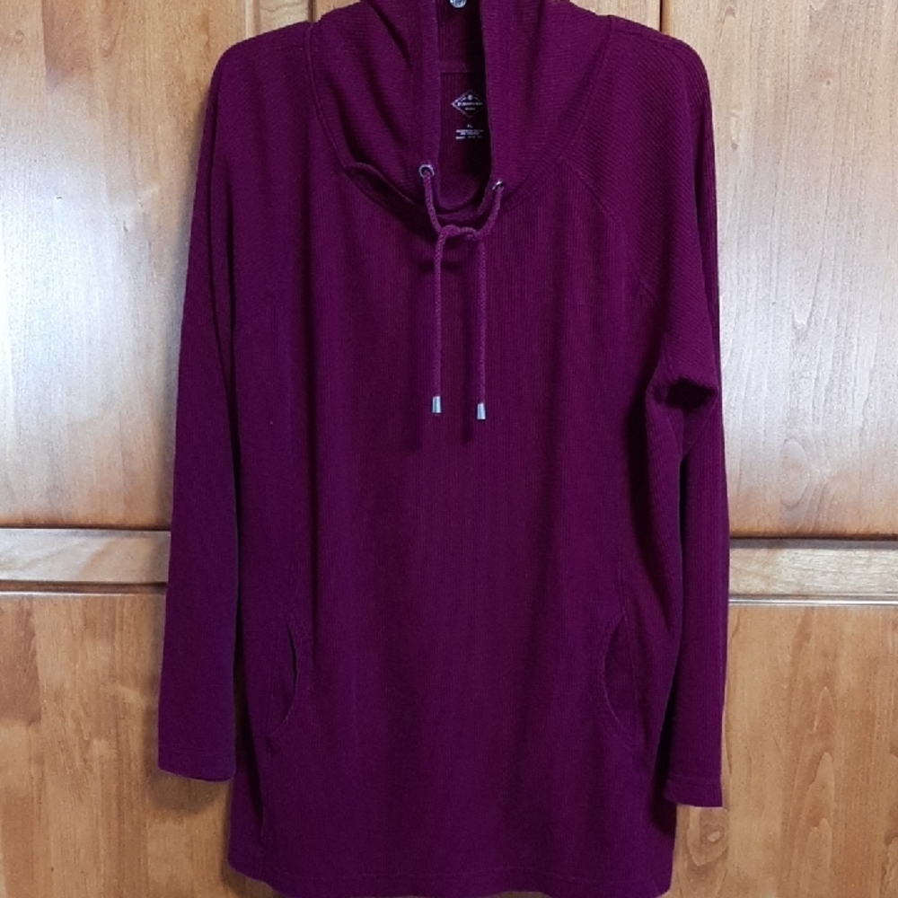 St. John's Bay Burgundy Cowl Neck Long Sleeve Sweatshirt XL